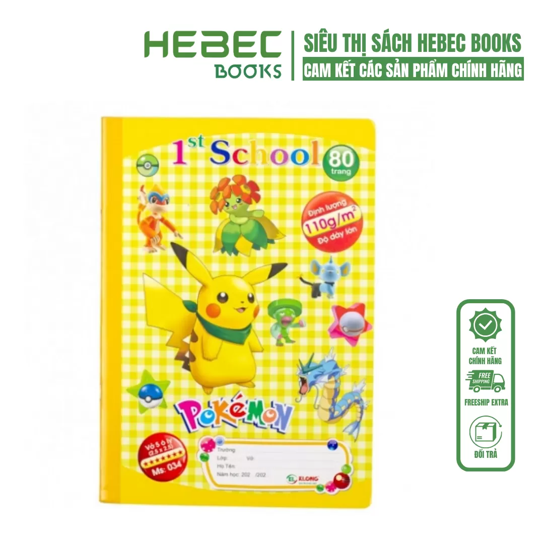 Vở oli 80T Pokemon DDL110 100Q/T